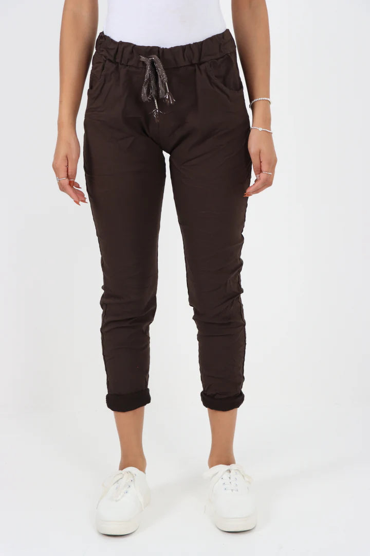 WOMENS PLAIN MAGIC PANTS ITALIAN MULTI COLOURS