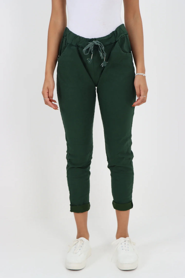 WOMENS PLAIN MAGIC PANTS ITALIAN MULTI COLOURS