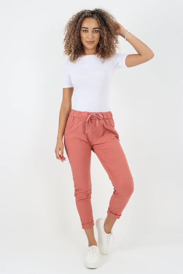 WOMENS PLAIN MAGIC PANTS ITALIAN MULTI COLOURS
