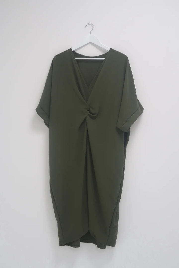 ITALIAN TWISTED FRONT TUNIC DRESS