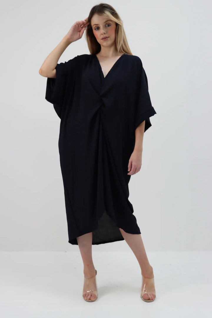 ITALIAN TWISTED FRONT TUNIC DRESS