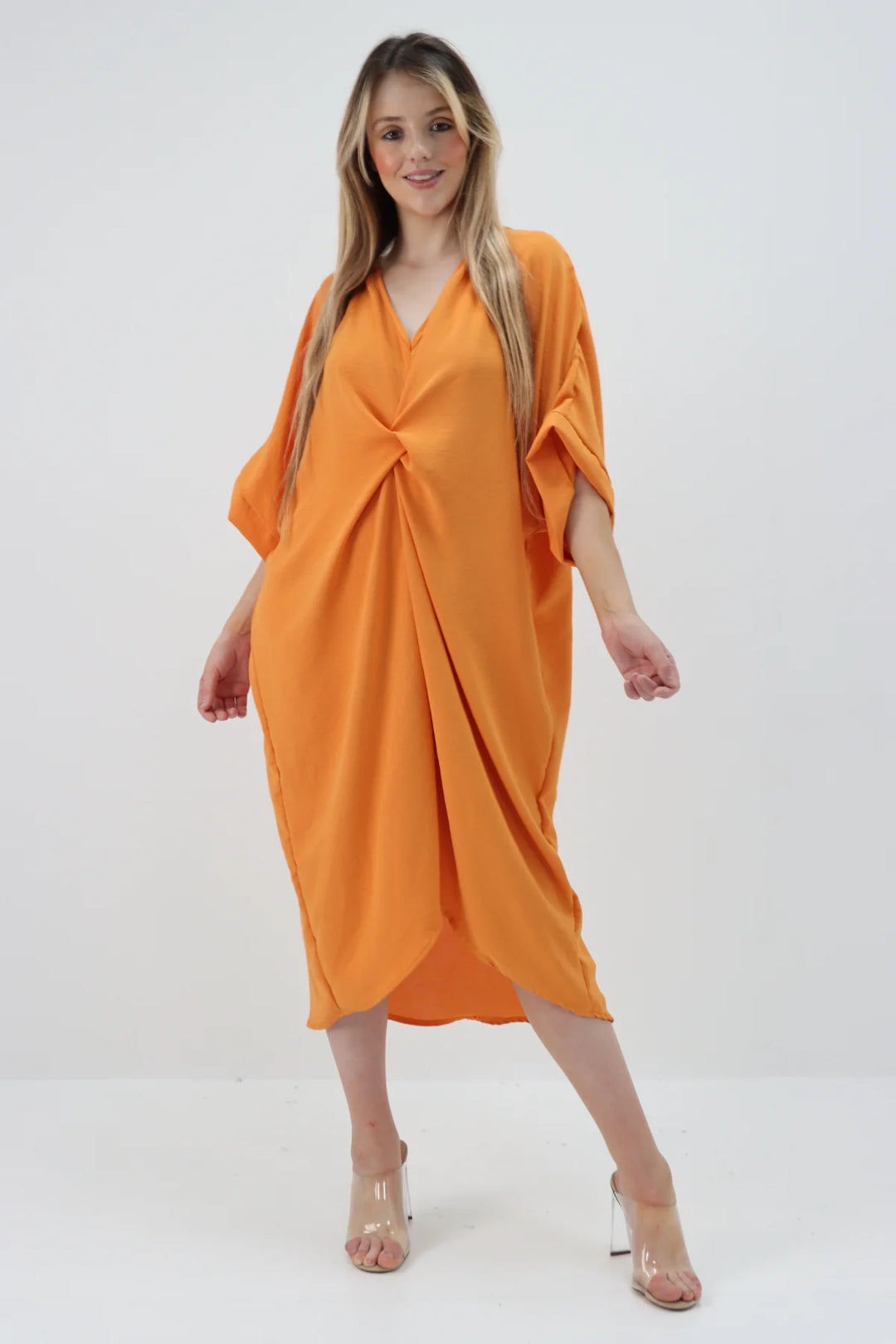 ITALIAN TWISTED FRONT TUNIC DRESS