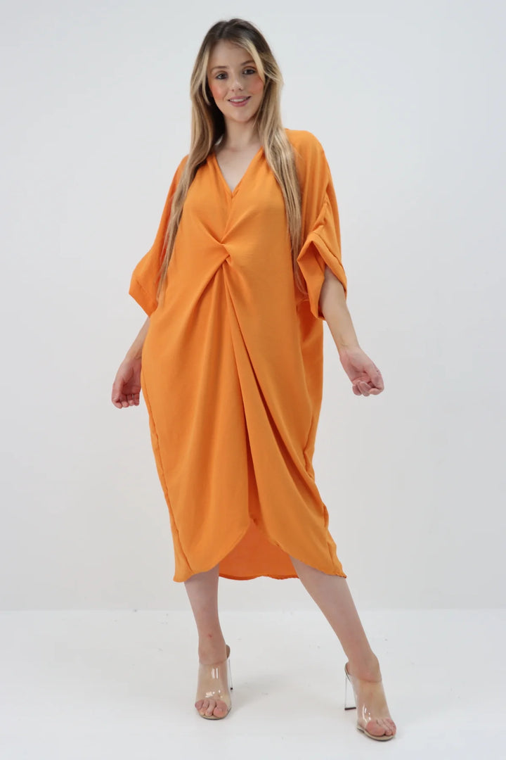 ITALIAN TWISTED FRONT TUNIC DRESS