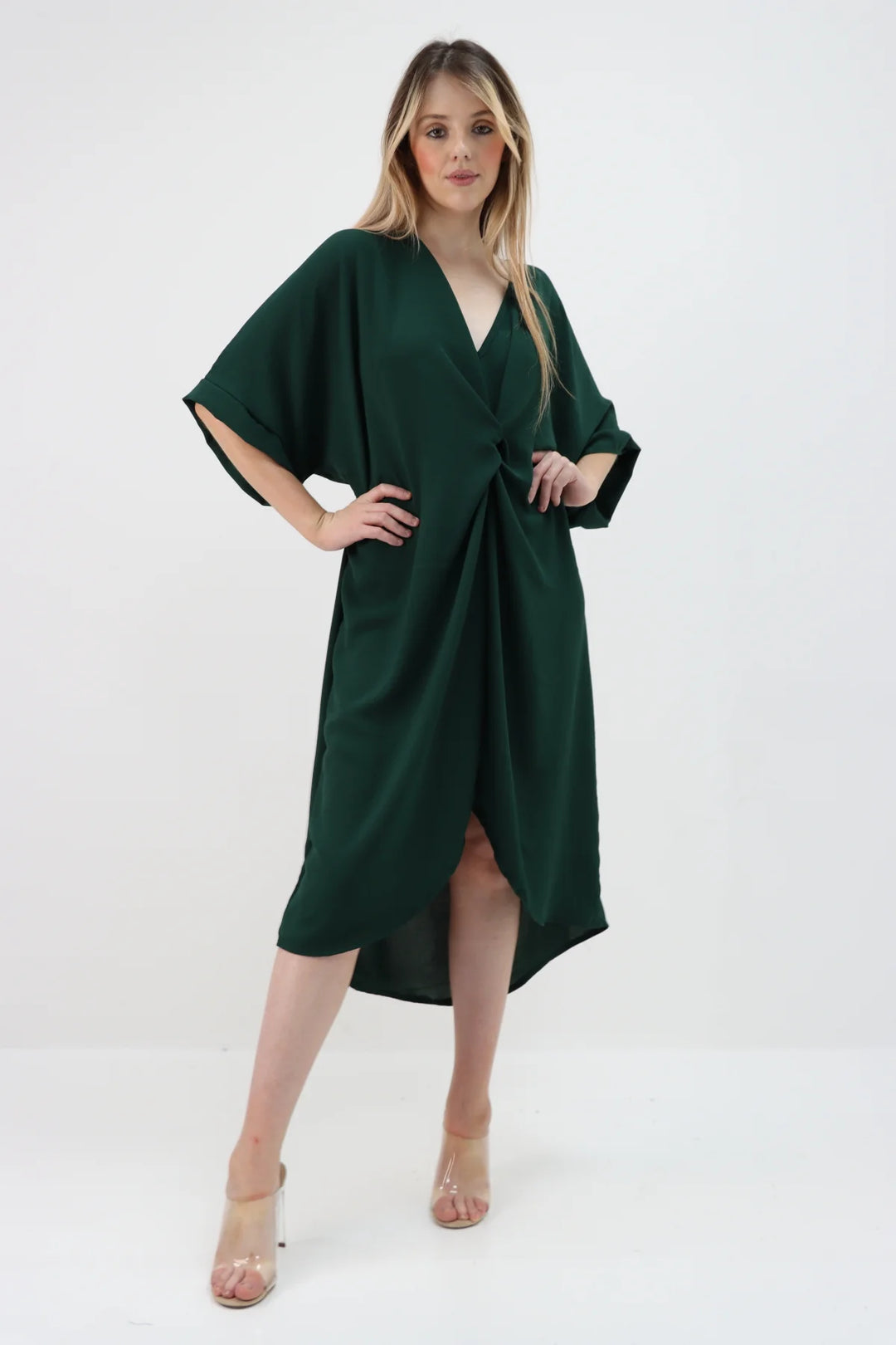 ITALIAN TWISTED FRONT TUNIC DRESS
