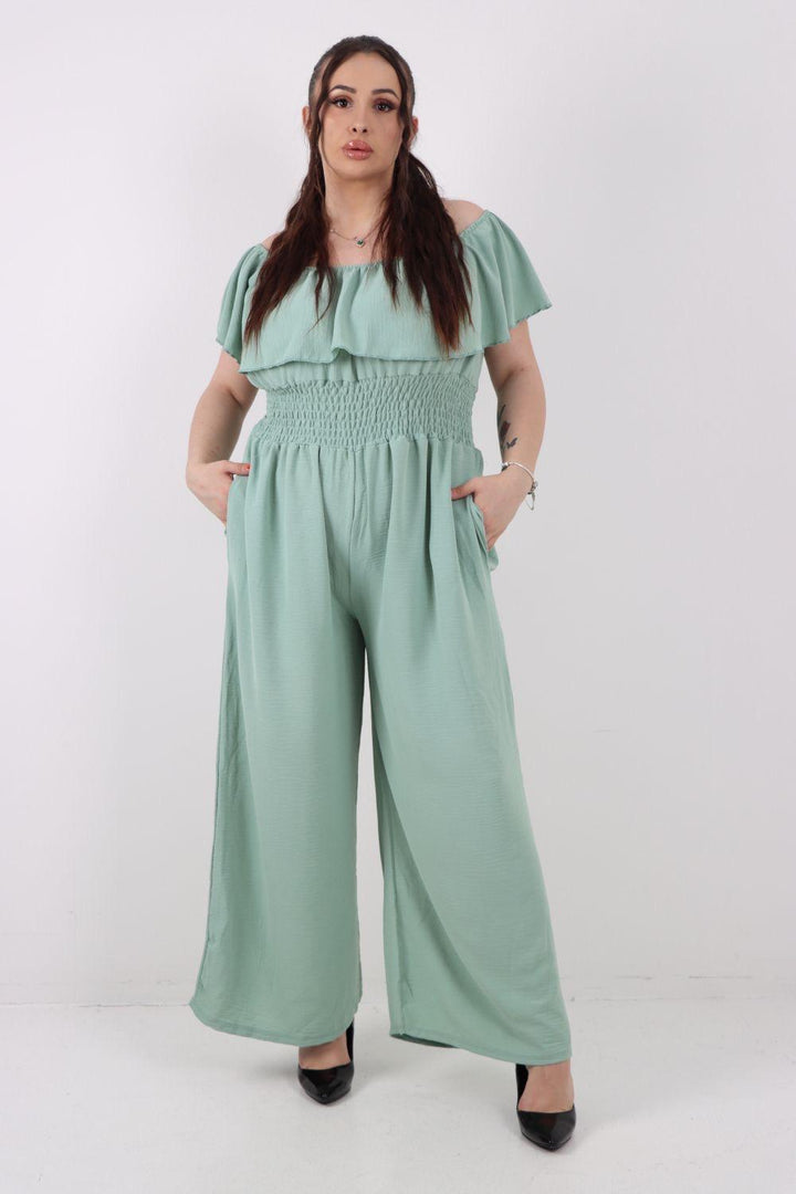 Off-Shoulder Wide Leg Jumpsuit