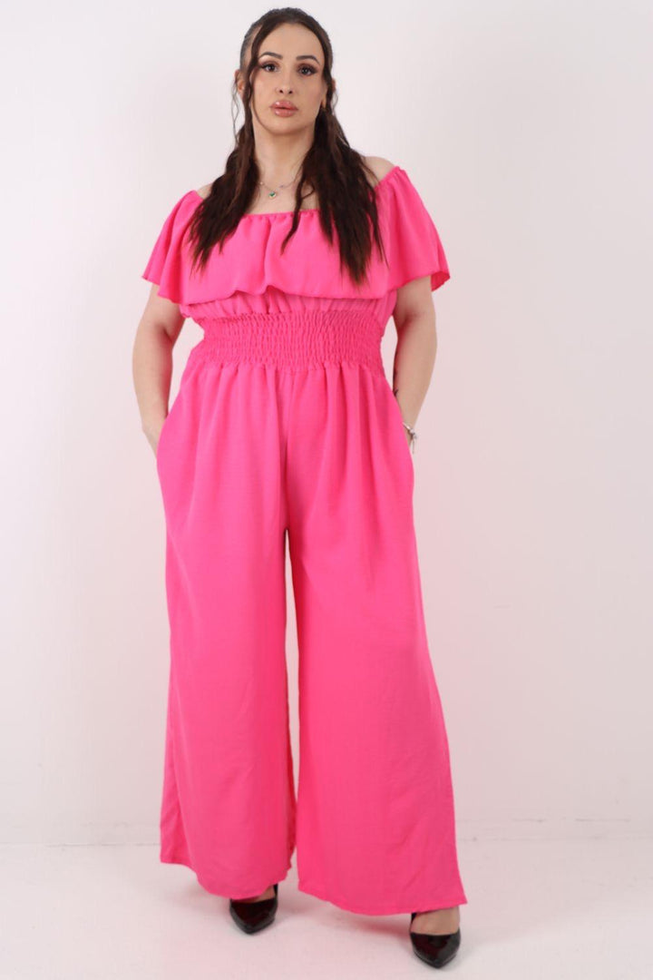 Off-Shoulder Wide Leg Jumpsuit