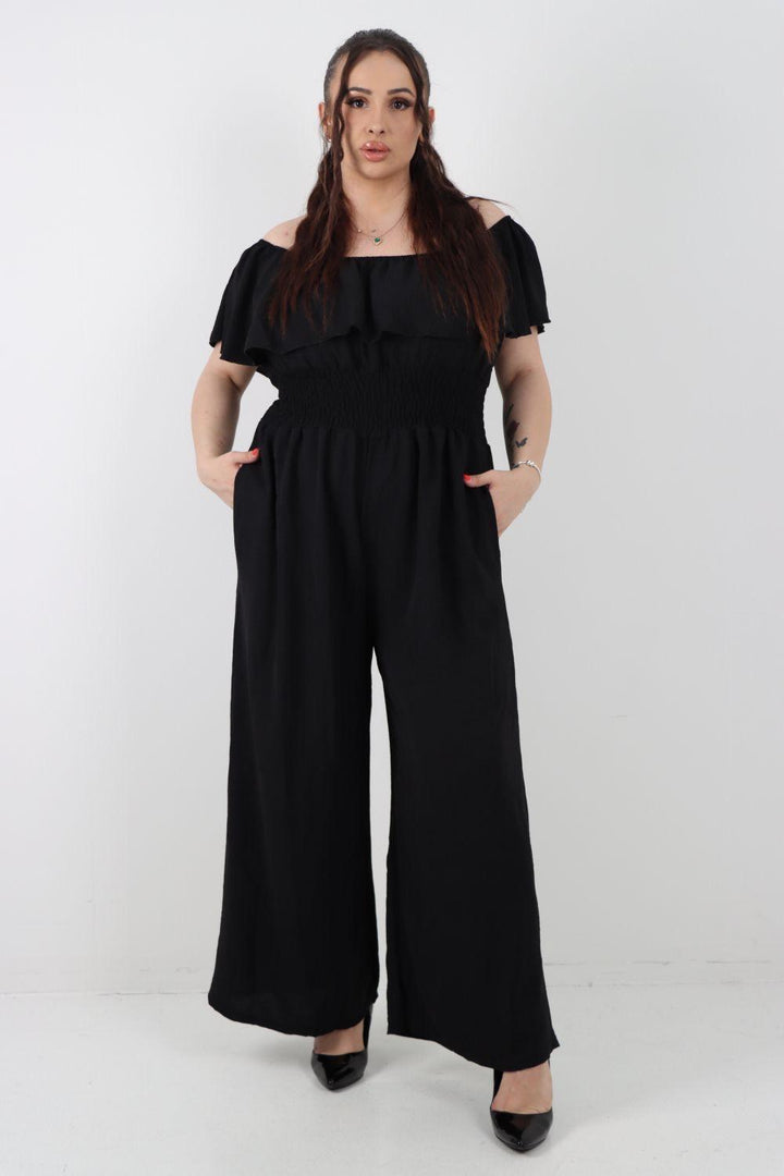 Off-Shoulder Wide Leg Jumpsuit