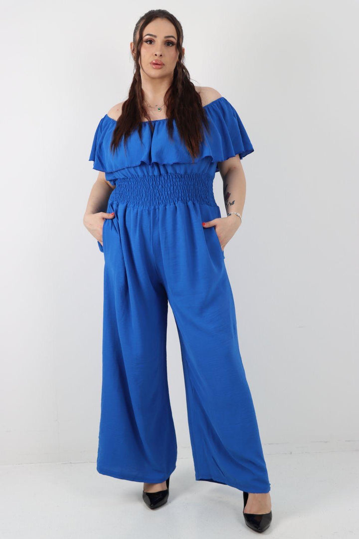 Off-Shoulder Wide Leg Jumpsuit
