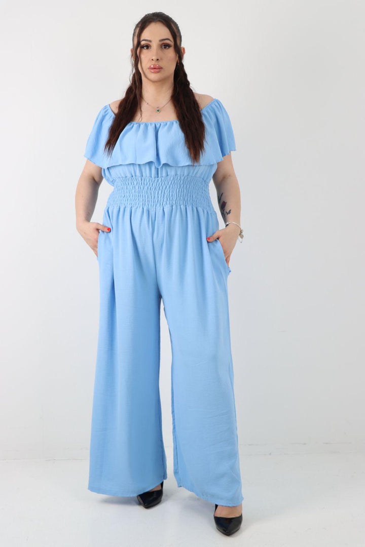 Off-Shoulder Wide Leg Jumpsuit