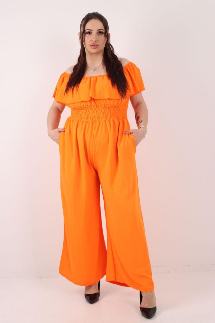 Off-Shoulder Wide Leg Jumpsuit