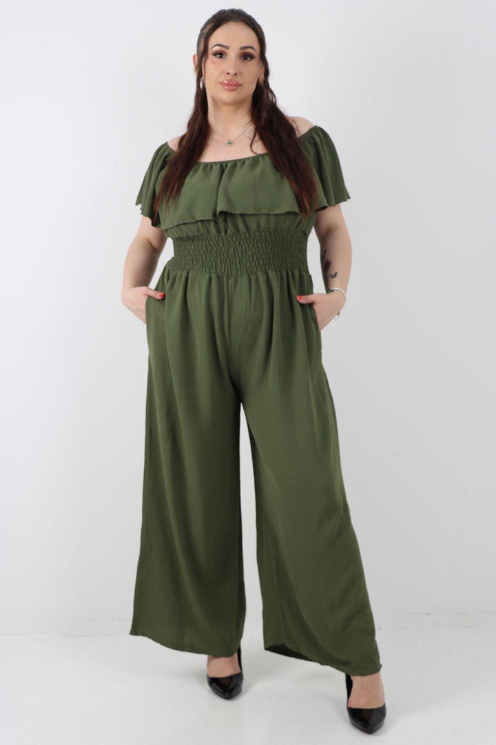 Off-Shoulder Wide Leg Jumpsuit