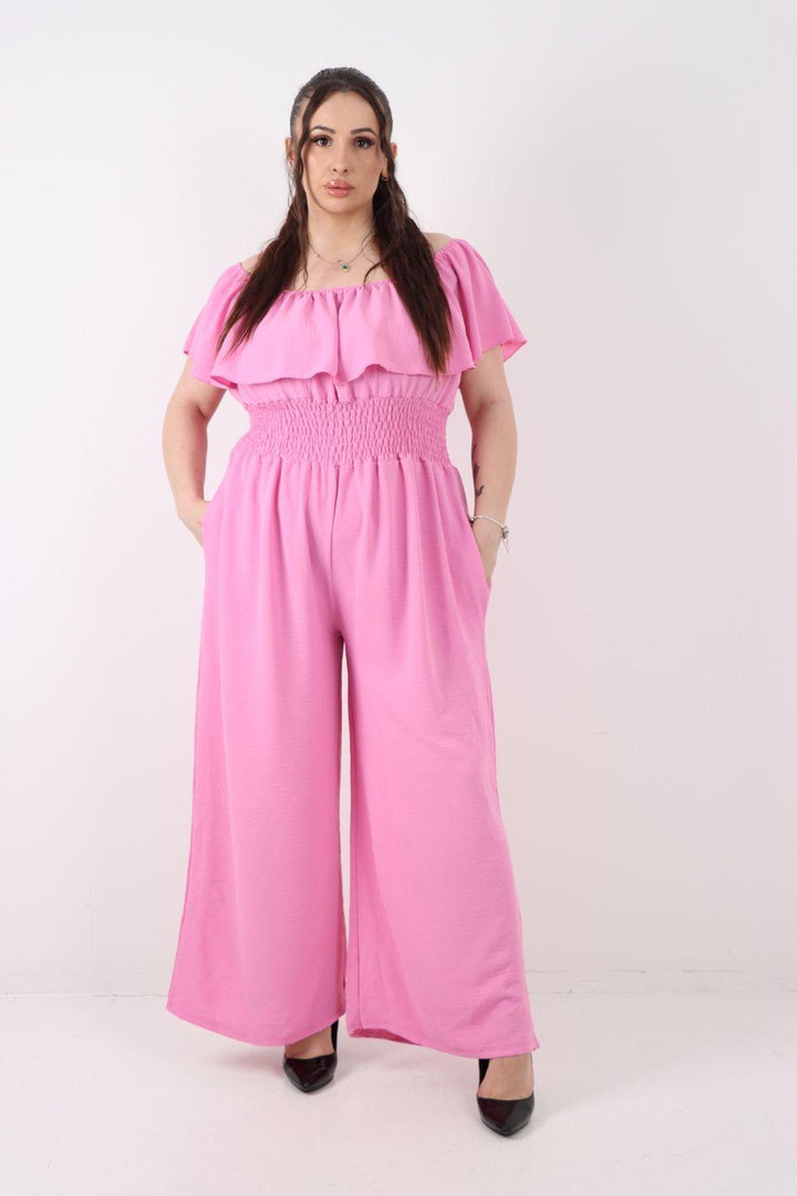 Off-Shoulder Wide Leg Jumpsuit
