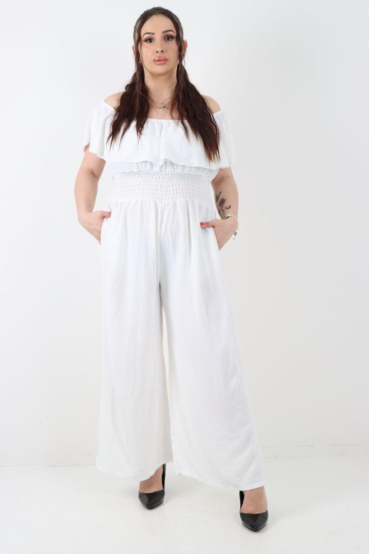 Off-Shoulder Wide Leg Jumpsuit
