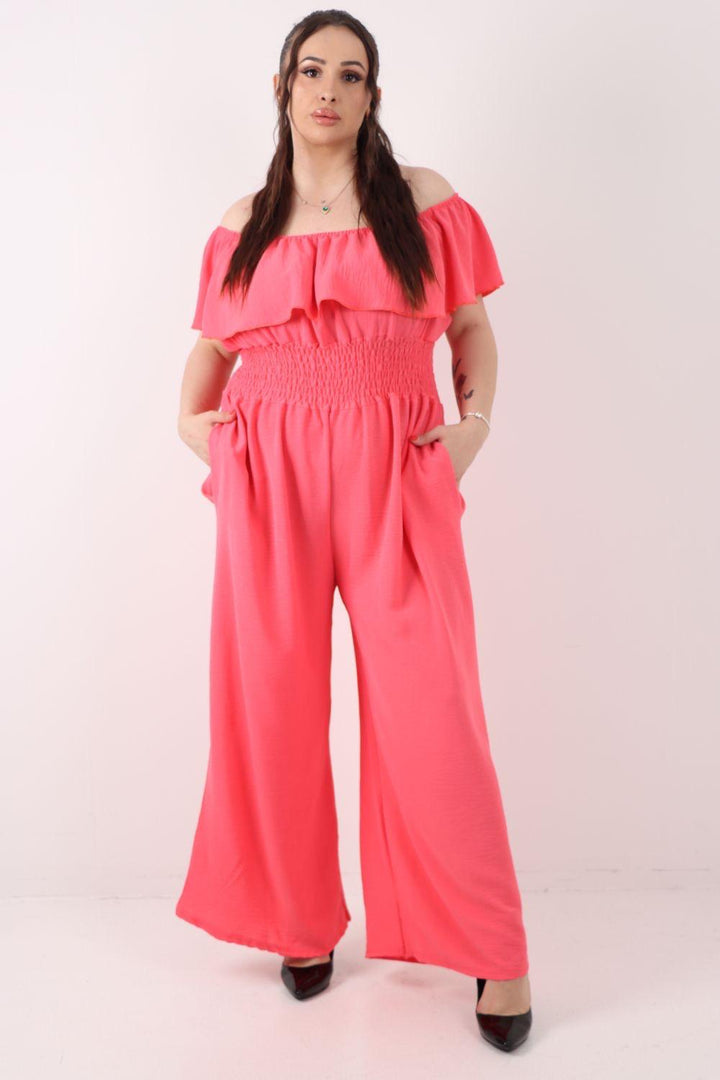 Off-Shoulder Wide Leg Jumpsuit