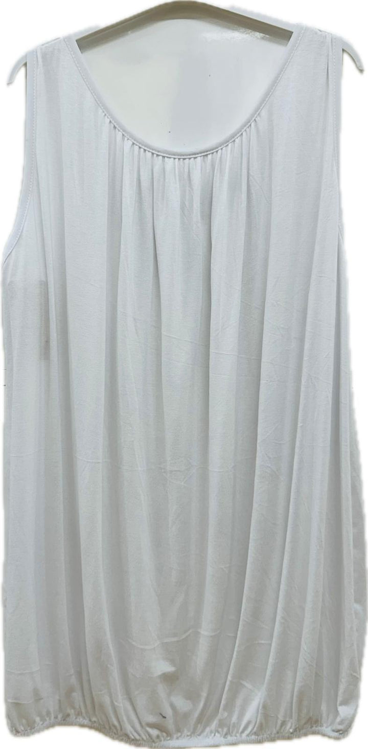 ITALIAN PLAIN BASIC ELASTICATED HEM VEST TOP
