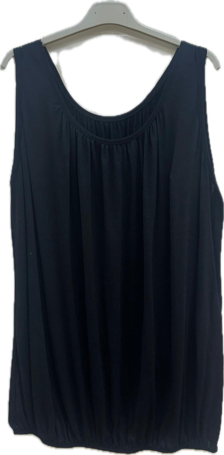 ITALIAN PLAIN BASIC ELASTICATED HEM VEST TOP