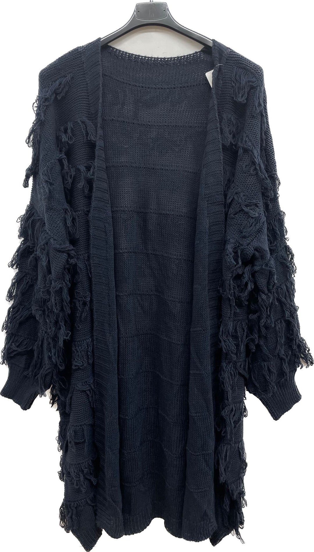 Italian Textured Open Front Knit Cardigan