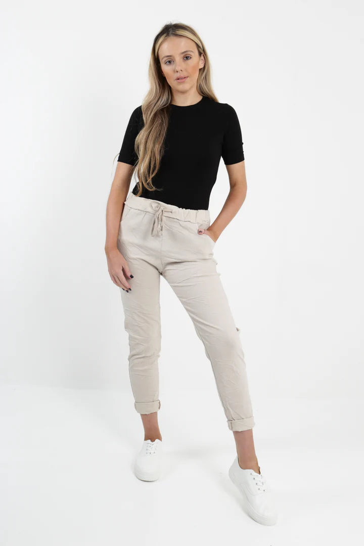 WOMENS PLAIN MAGIC PANTS ITALIAN MULTI COLOURS