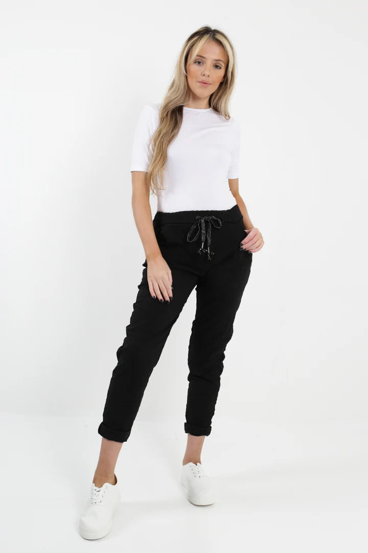 WOMENS PLAIN MAGIC PANTS ITALIAN MULTI COLOURS