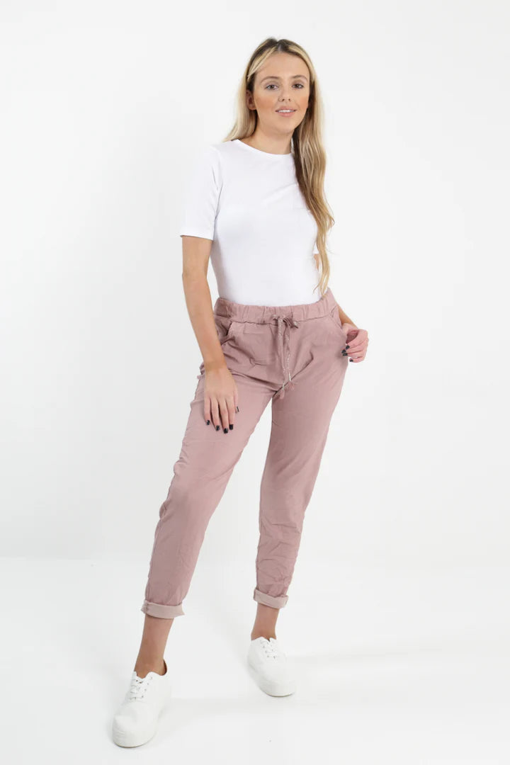 WOMENS PLAIN MAGIC PANTS ITALIAN MULTI COLOURS