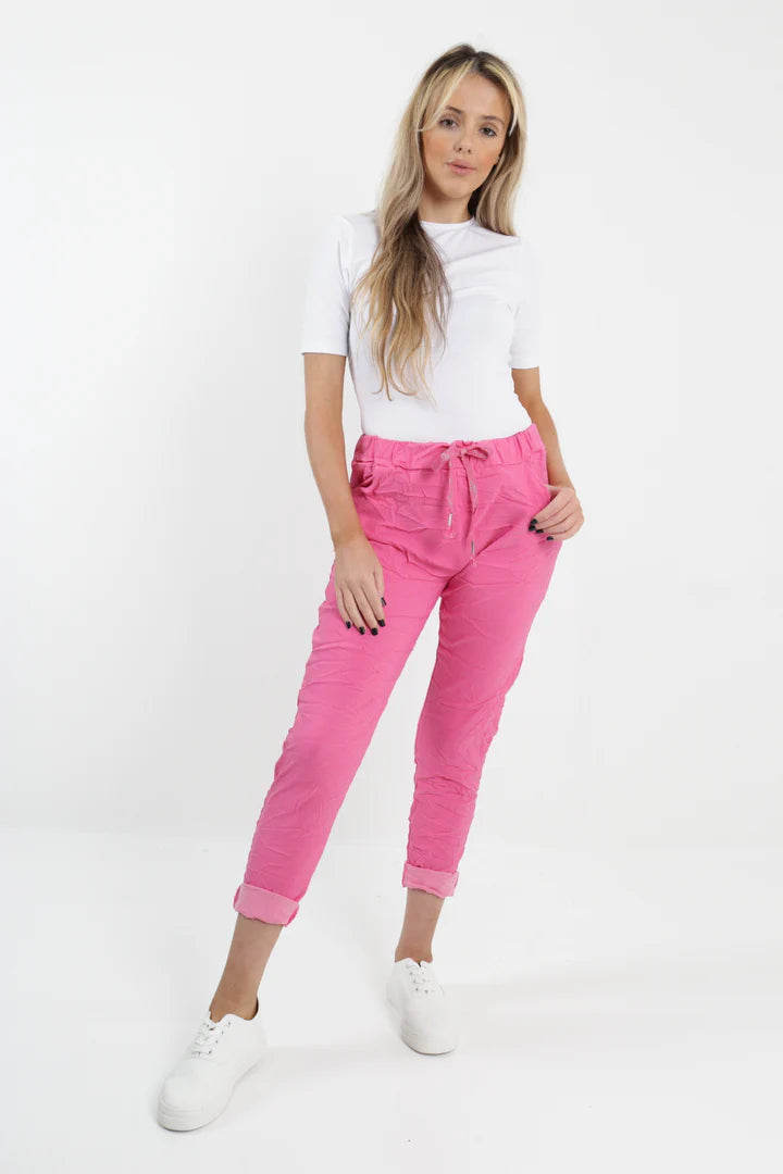 WOMENS PLAIN MAGIC PANTS ITALIAN MULTI COLOURS