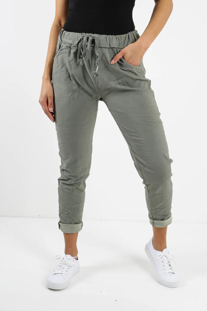 WOMENS PLAIN MAGIC PANTS ITALIAN MULTI COLOURS