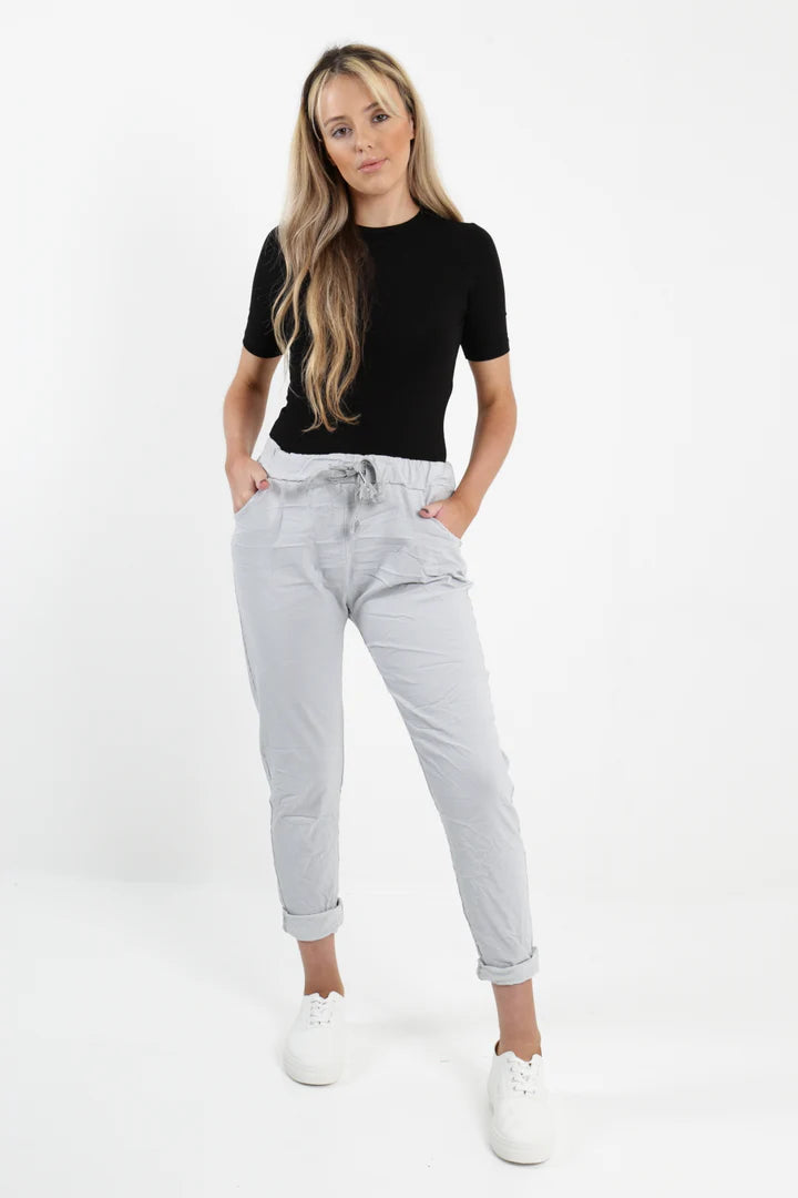 WOMENS PLAIN MAGIC PANTS ITALIAN MULTI COLOURS