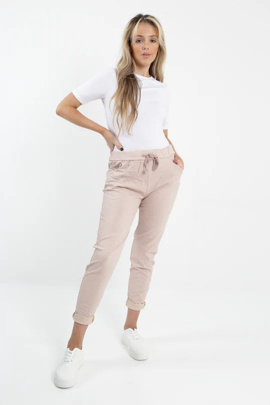 WOMENS PLAIN MAGIC PANTS ITALIAN MULTI COLOURS