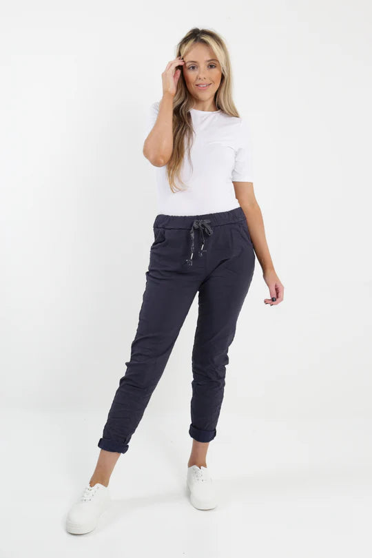 WOMENS PLAIN MAGIC PANTS ITALIAN MULTI COLOURS