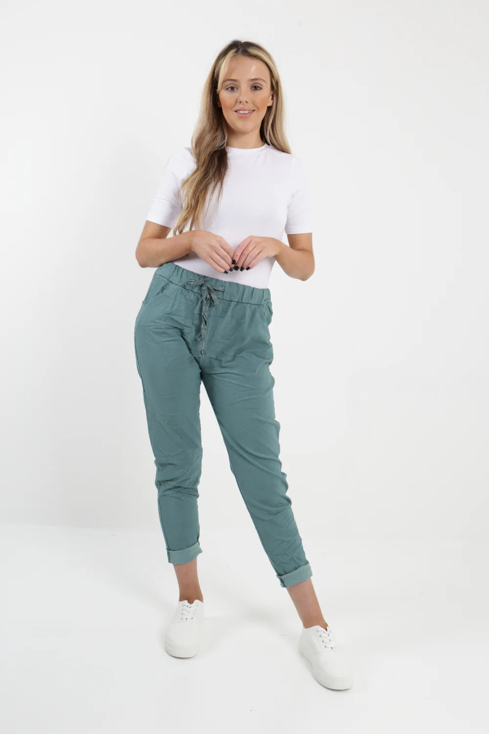 WOMENS PLAIN MAGIC PANTS ITALIAN MULTI COLOURS