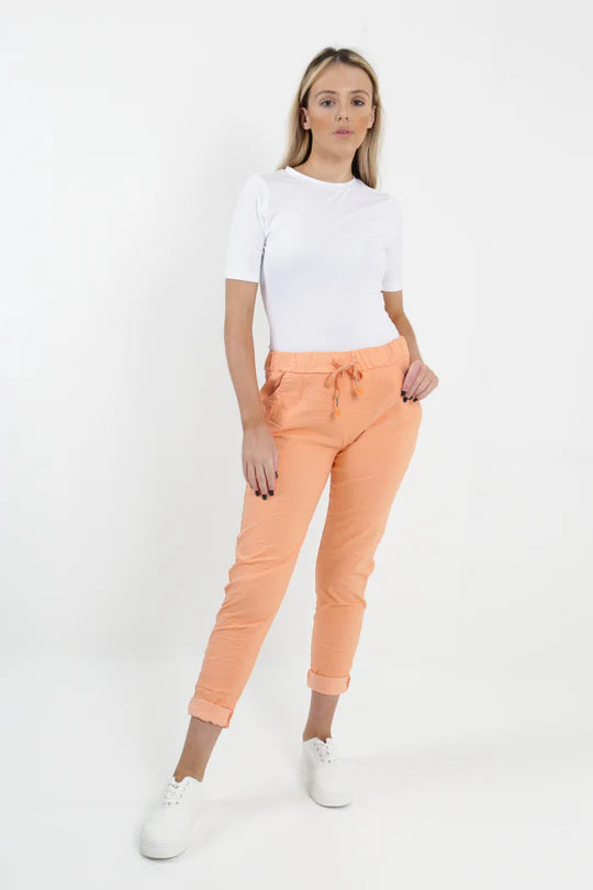 WOMENS PLAIN MAGIC PANTS ITALIAN MULTI COLOURS