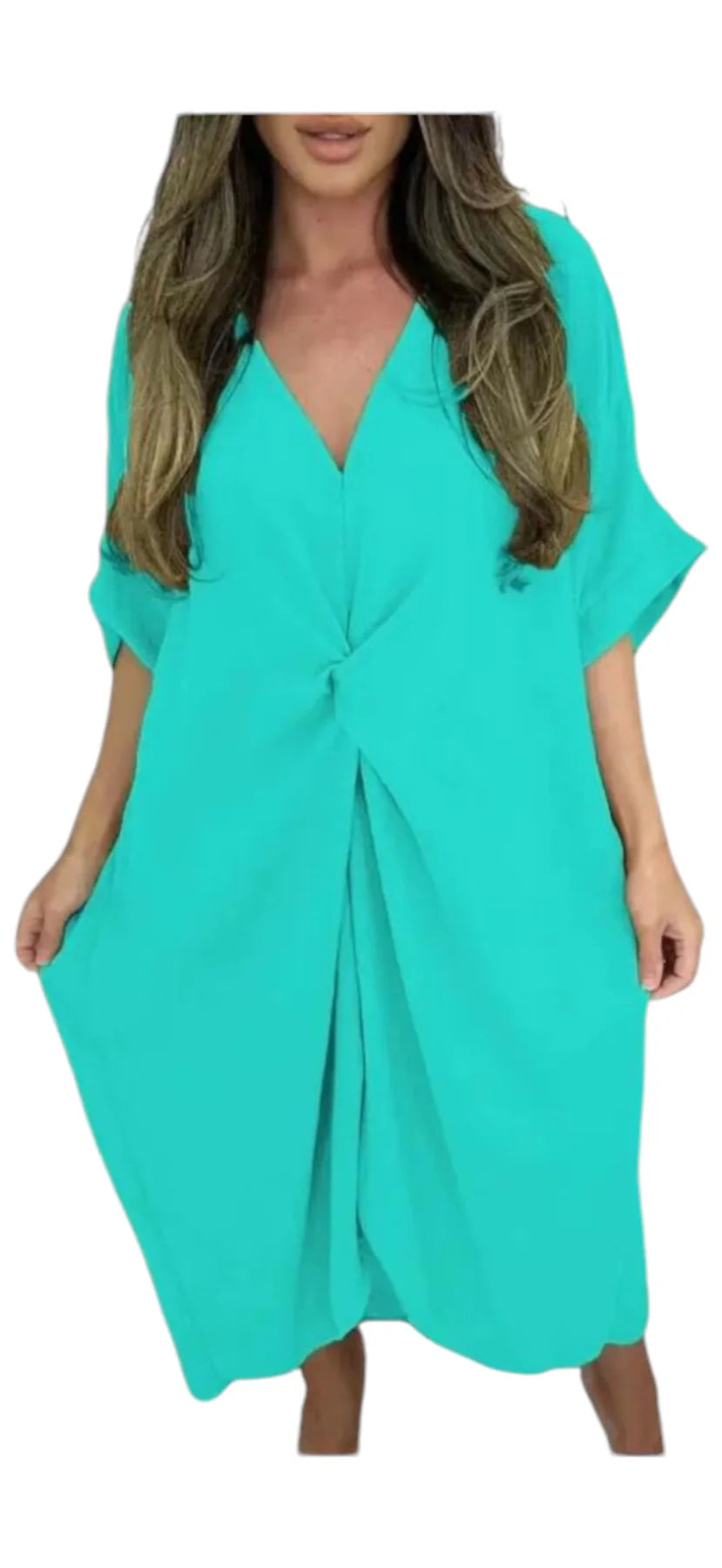 ITALIAN TWISTED FRONT TUNIC DRESS