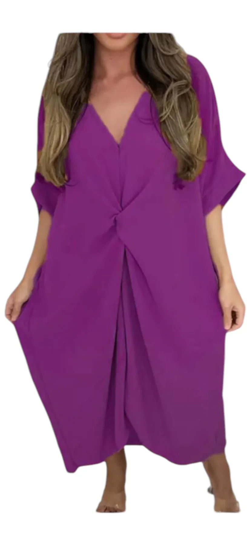 ITALIAN TWISTED FRONT TUNIC DRESS