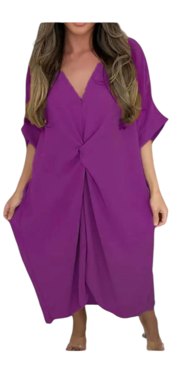 ITALIAN TWISTED FRONT TUNIC DRESS