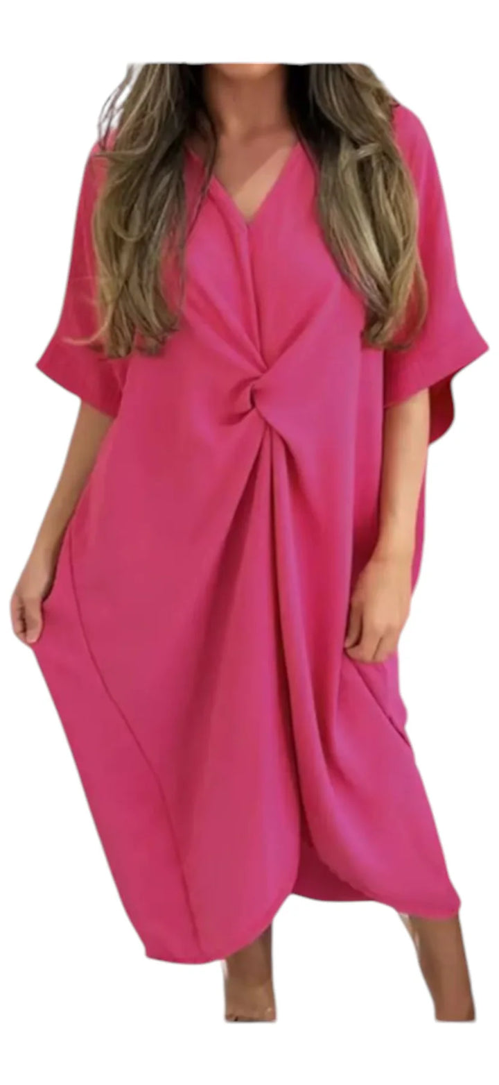 ITALIAN TWISTED FRONT TUNIC DRESS