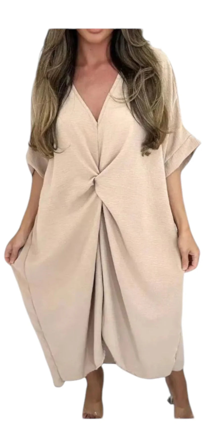 ITALIAN TWISTED FRONT TUNIC DRESS