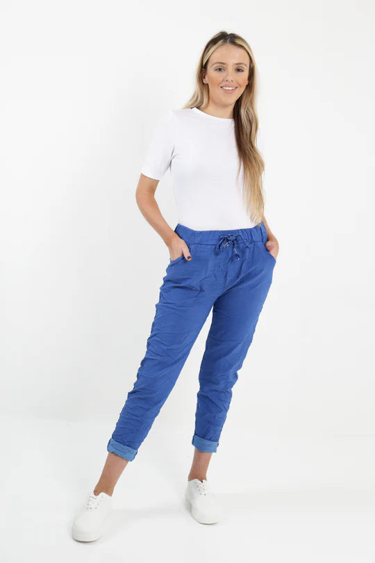 WOMENS PLAIN MAGIC PANTS ITALIAN MULTI COLOURS