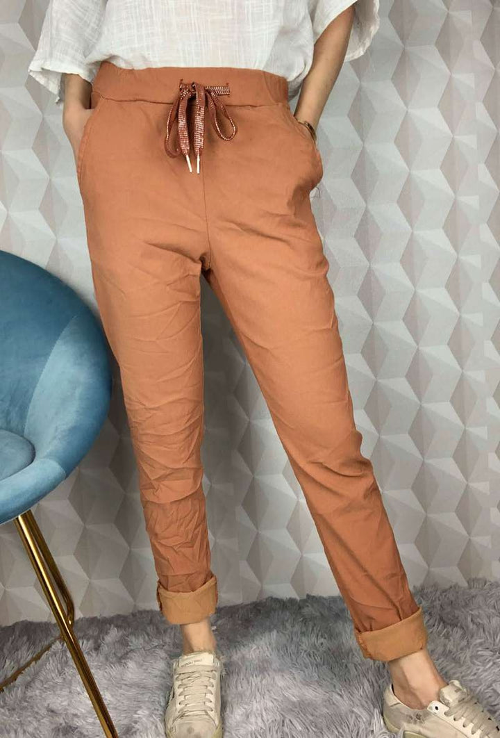 WOMENS PLAIN MAGIC PANTS ITALIAN MULTI COLOURS