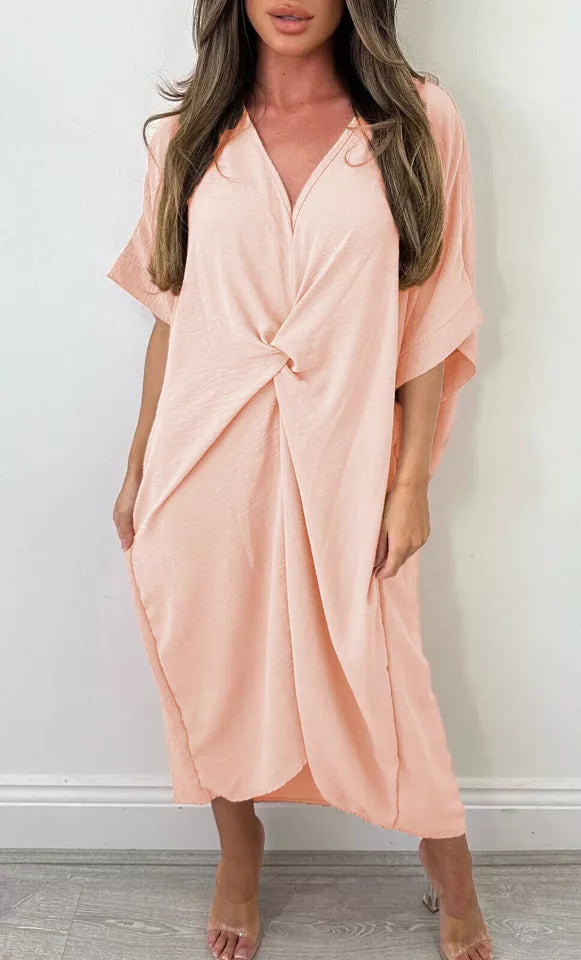 ITALIAN TWISTED FRONT TUNIC DRESS