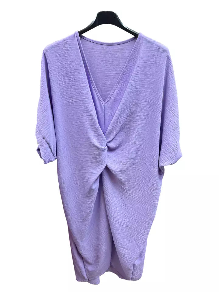 ITALIAN TWISTED FRONT TUNIC DRESS