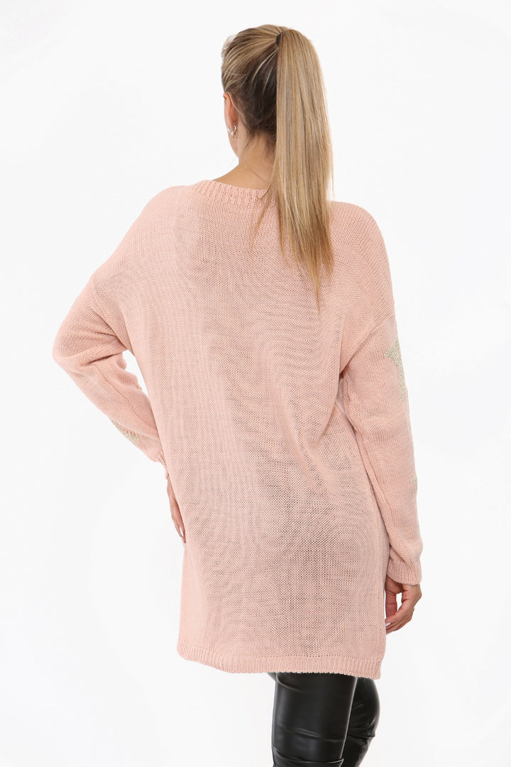 STAR PRINT CREW NECK KNITTED WINTER JUMPER